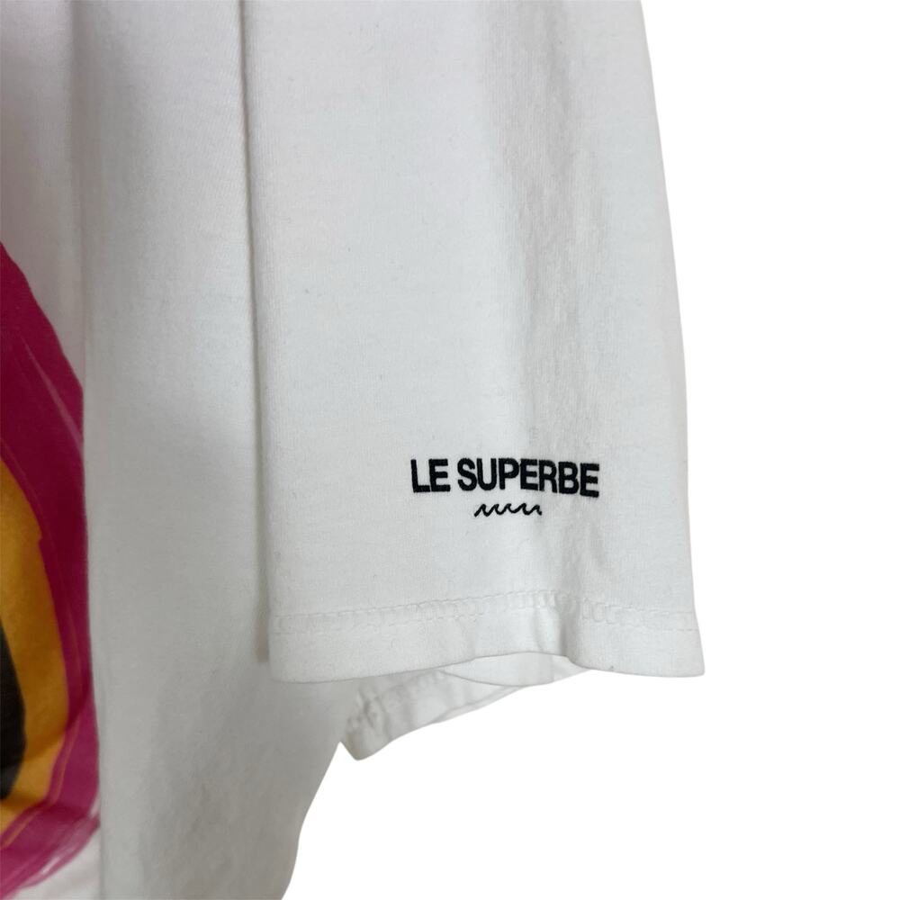 NWT Le Superbe Summer Under The Rainbow Cropped White Tee Size Medium - Picture 6 of 10